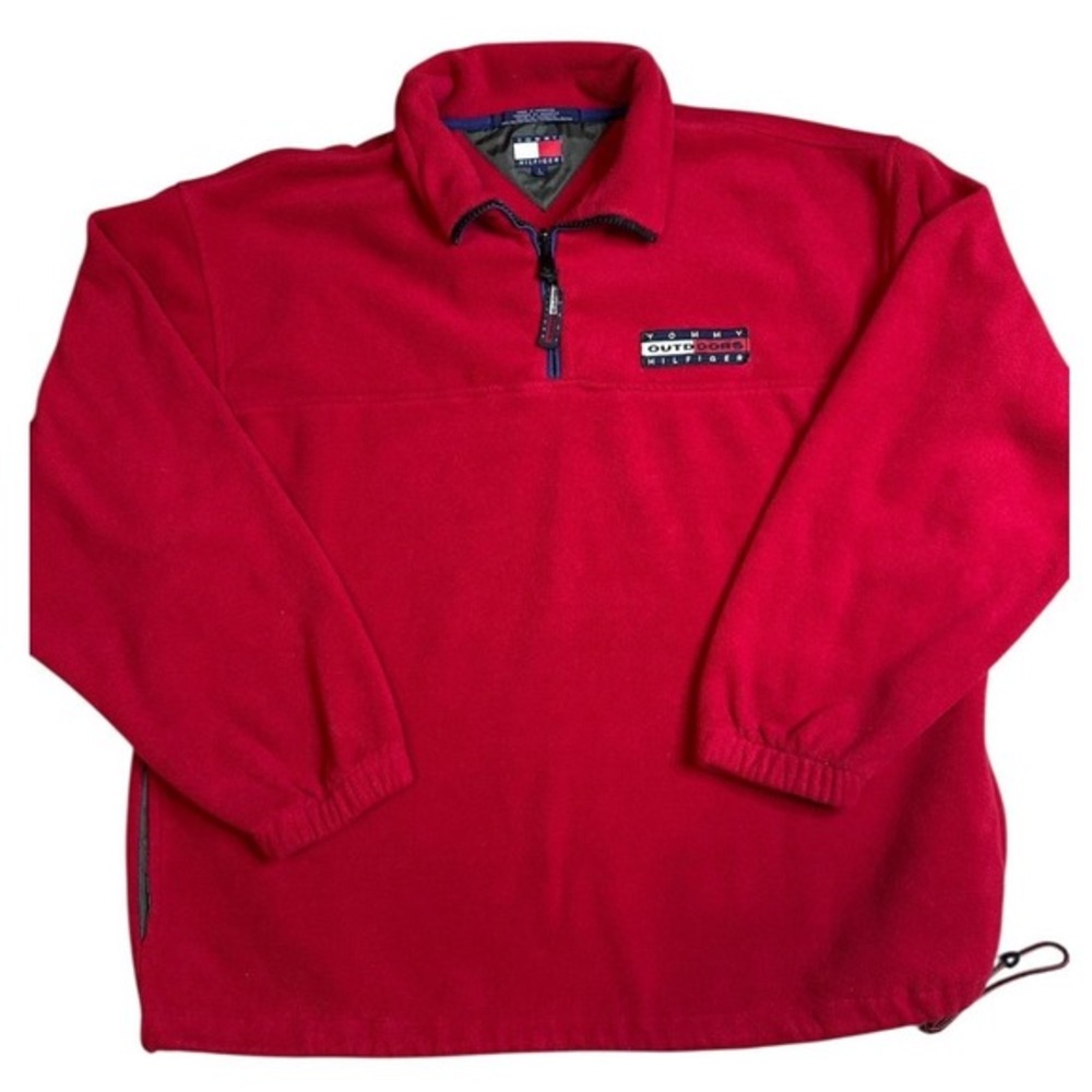 Vintage‎ Tommy Hilfiger Fleece Pullover Sweatshirt Jacket Men's Large 90's Y2K